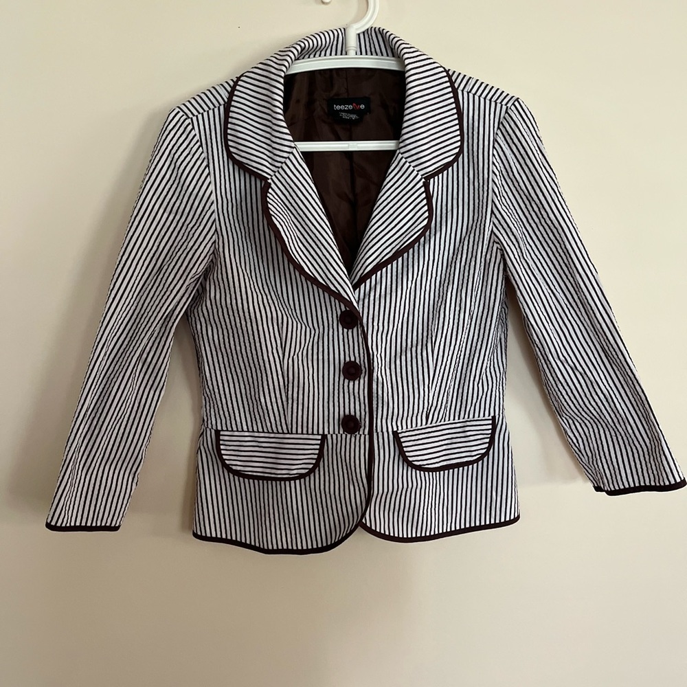 Striped Seersucker like Blazer